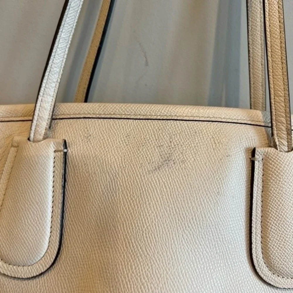 Coach Beige Leather Tote Bag